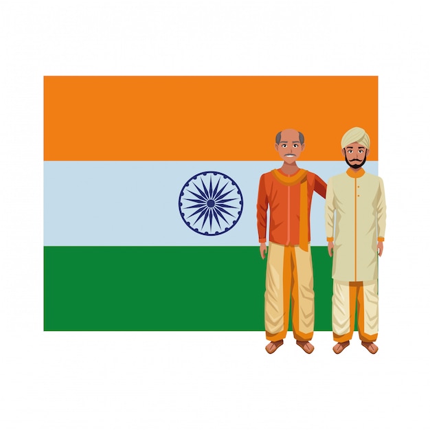 Vector indian men avatar cartoon character