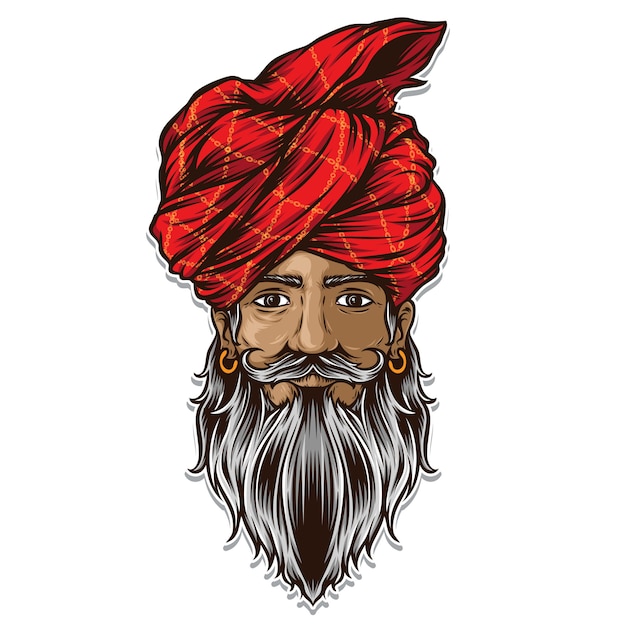 Vector indian men wearing turban