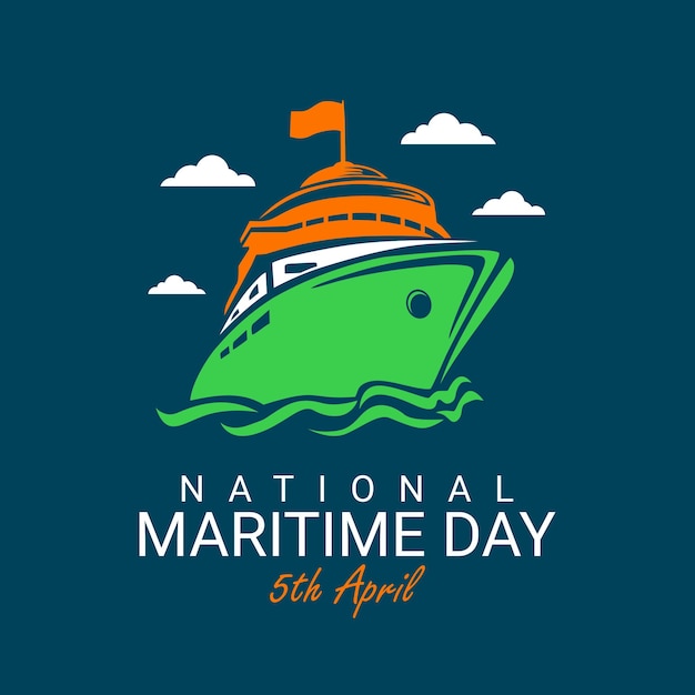 Indian national maritime day poster template