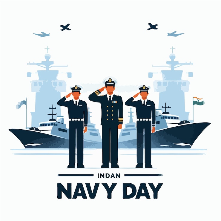 Vector indian navy day celebration