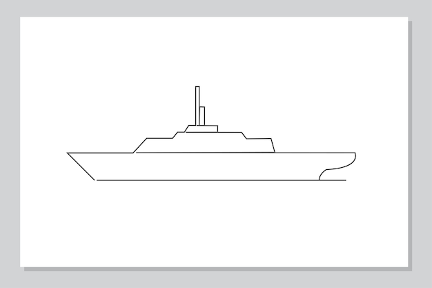Indian navy day continuous one line illustration