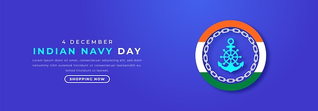 Indian Navy Day Paper cut style Vector Design Illustration for Background Poster Banner Advertising