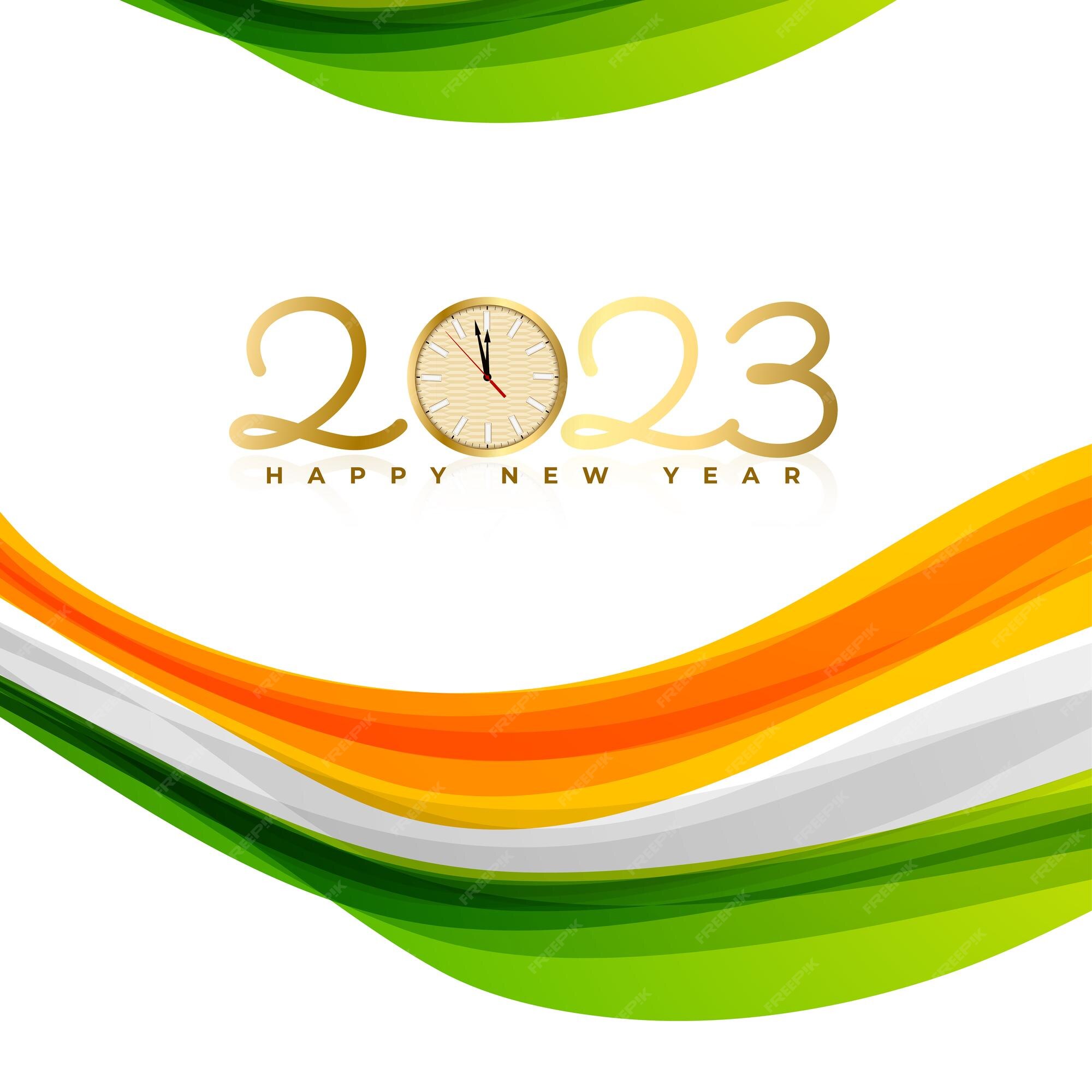 Premium Vector Indian new year 2023 tricolor flag background design