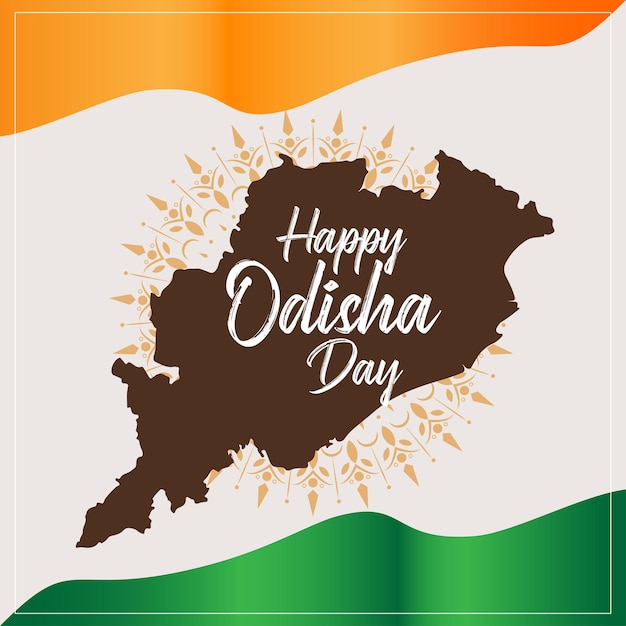 Indian odisha day en utkal divas hindi typografie groet en banner