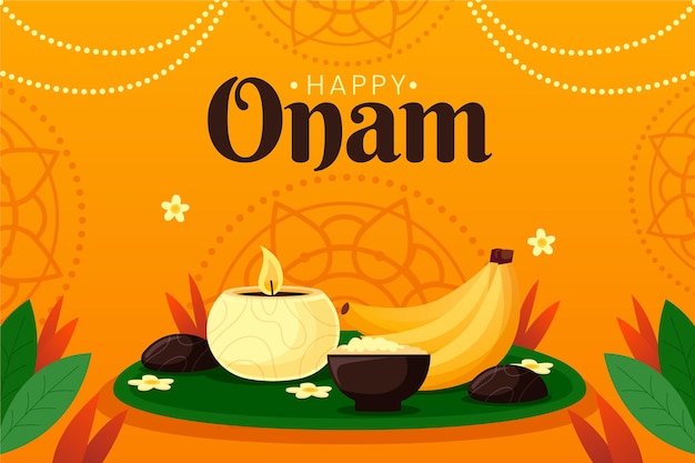 Vector indian onam celebration illustration