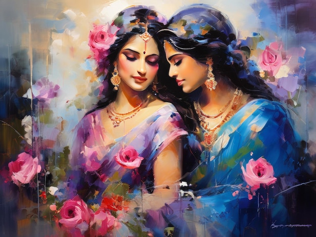 Вектор Индийская живопись иллюстрация с цветами индийская картина иллюстрация со цветами