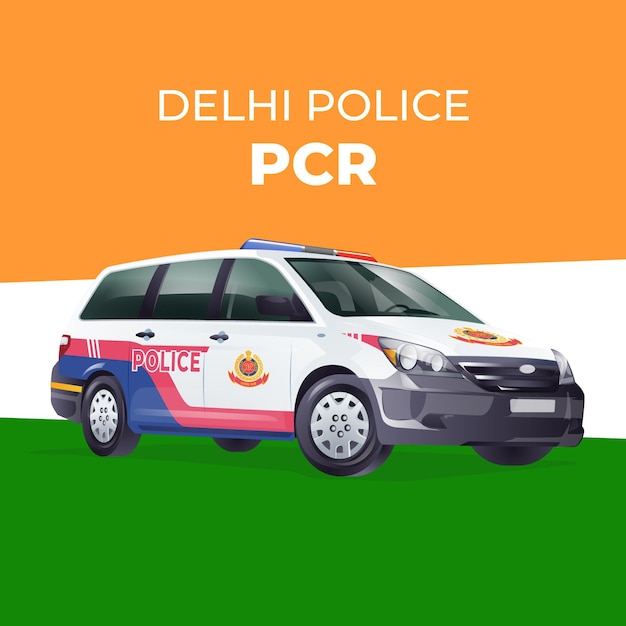 Vector indian police car - delhi police suv toyota innova