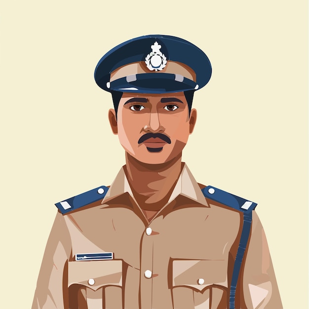 Indian Police Officer vector illustration