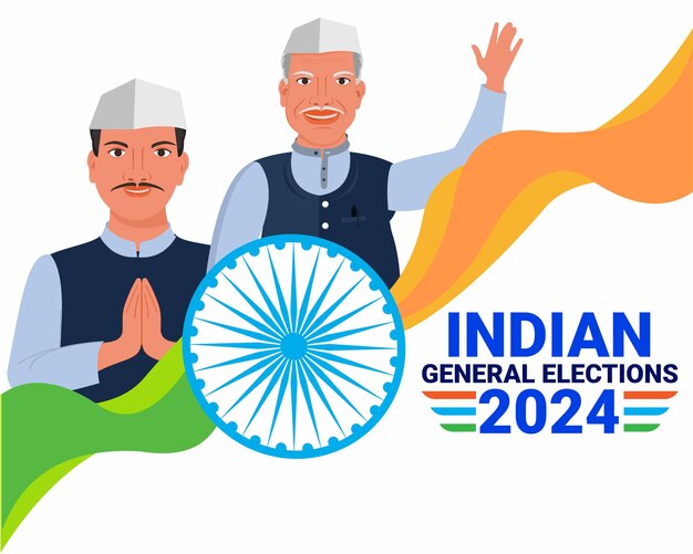 Vector indian politician candidate request for voting indian general election politics and elections