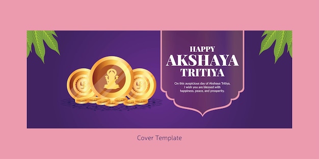 Indian religious festival happy Akshaya Tritiya cover page design