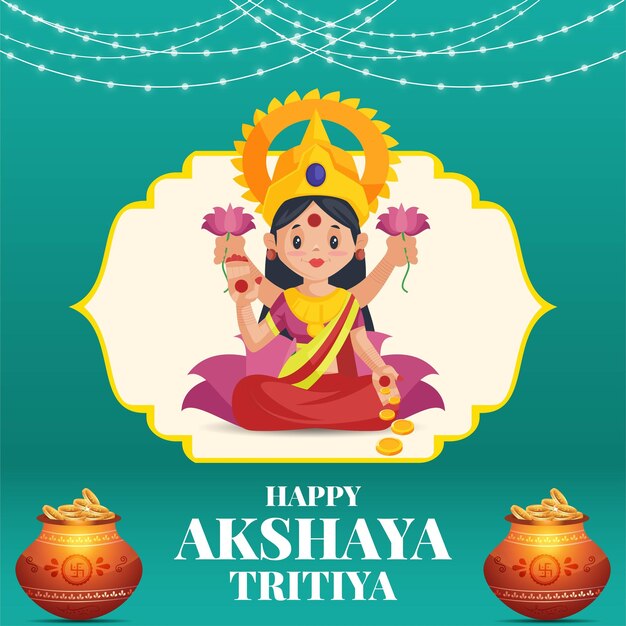 Vector indian religious festival happy akshaya tritiya greeting template design