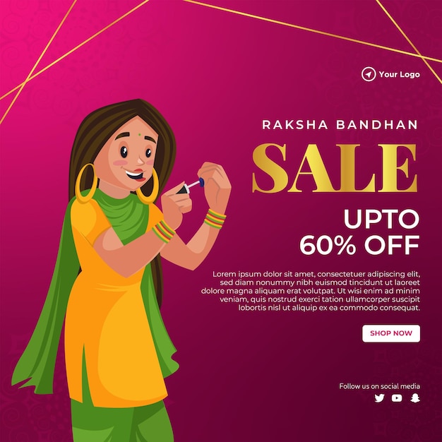 인도 종교 축제 행복 Raksha Bandhan 배너 디자인 서식 파일