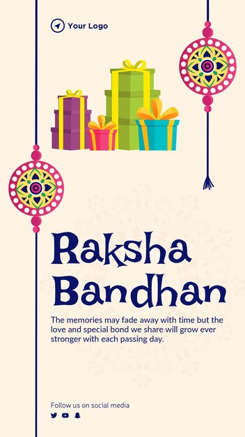 Indian religious festival happy Raksha Bandhan portrait template design