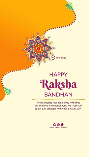 Indian religious festival happy raksha bandhan portrait template design