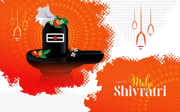 Vector indian religious festival maha shivratri greeting background template