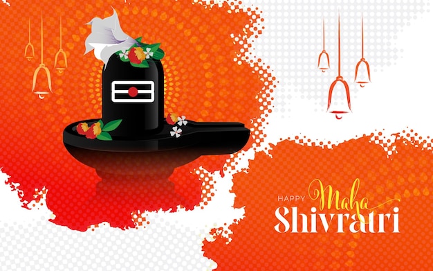 Indian religious festival maha shivratri greeting background template