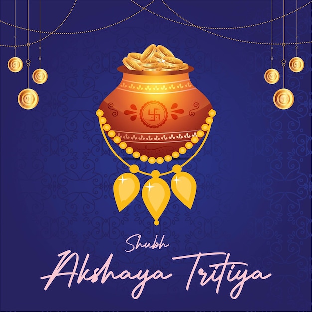 Indian religious festival shubh akshaya tritiya greeting template design