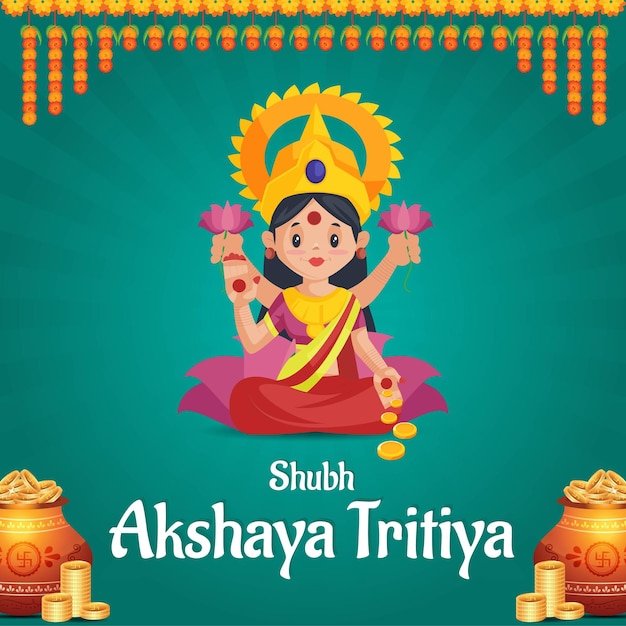 Индийский религиозный фестиваль Shubh Akshaya Tritiya дизайн шаблона приветствия