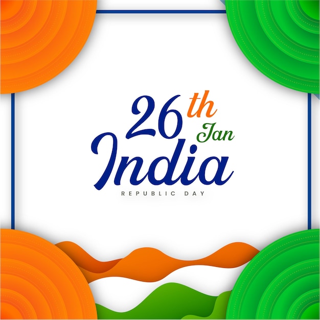 Indian republic day 26 january national poster social media poster banner free vector