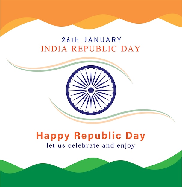 インド共和国記念日 1 月 26 日のバナー