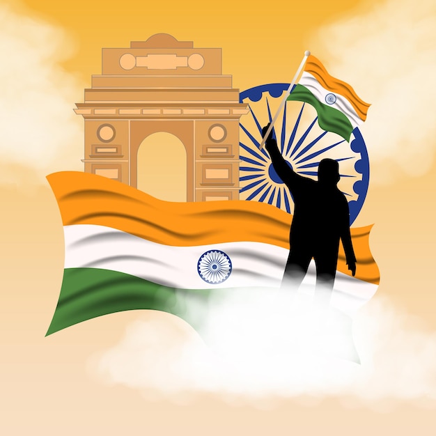 Indian republic day background illustration