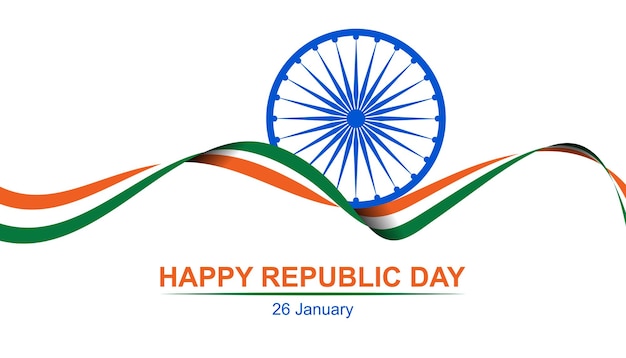 インド共和国記念日 - インド国旗を振る - 1月26日