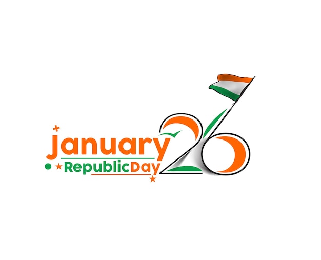 Indian republic day concept met tekst 26 januari. vector illustratie ontwerp.