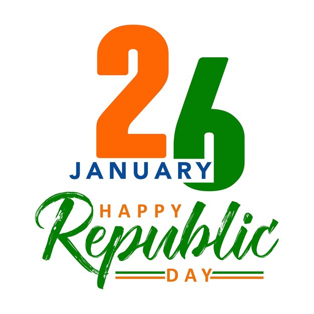 Vector indian republic day concept with text 26 january vector illustration design