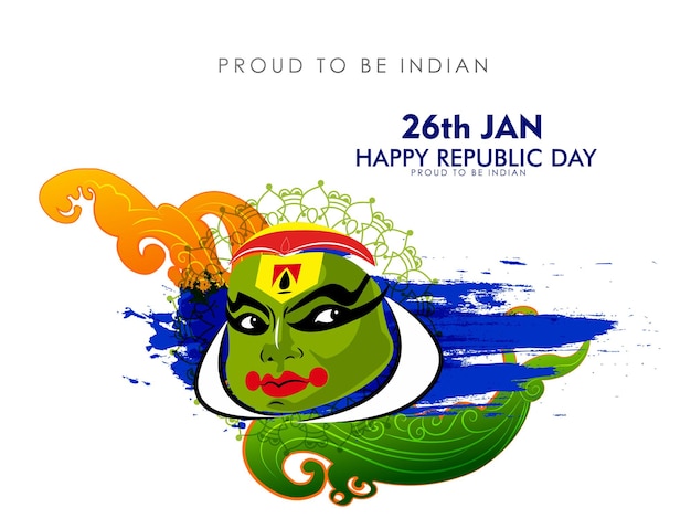 Indian republic day concept with text 26 january vector illustration