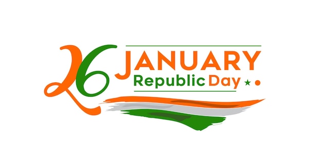 Indian Republic Day concept with text 26 january vector illustration