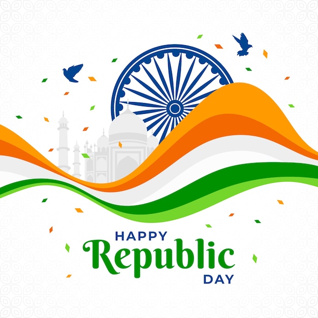 Vector indian republic day in flat design