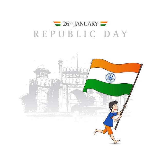 Indian republic day social media poster illustrations