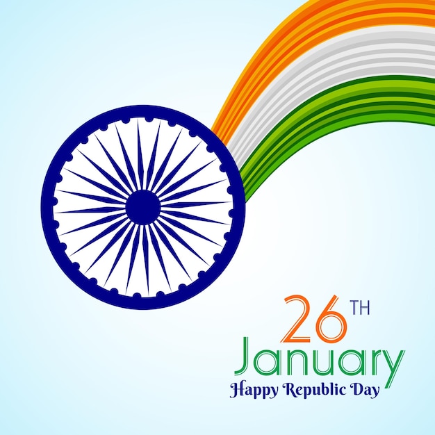 インドの国旗とともにインド共和国の日