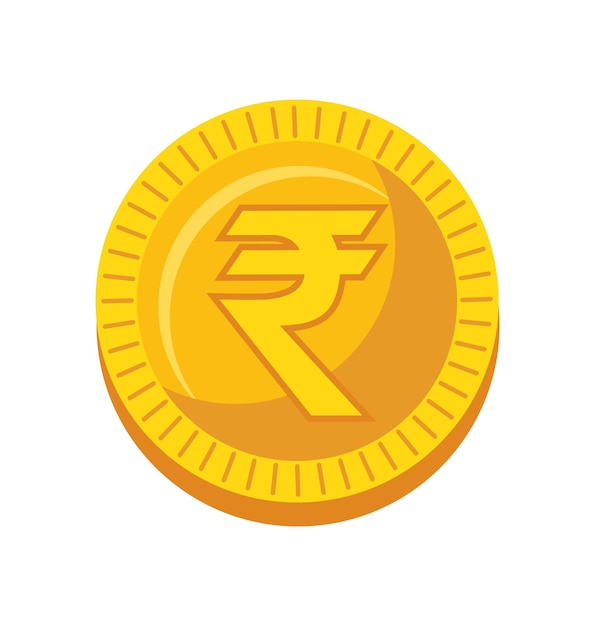 Vector indian rupee coin vector isolated illustration