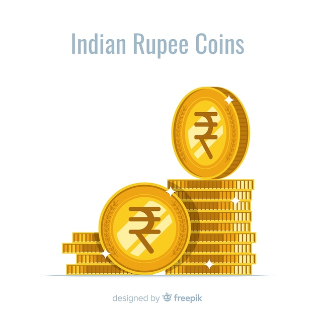 Indian rupee coins stack