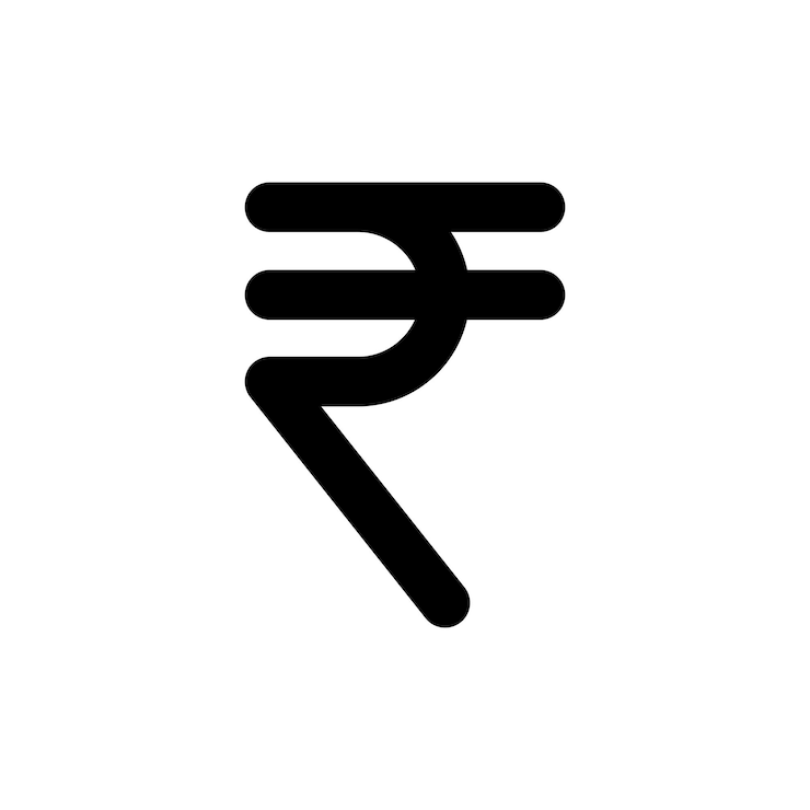 Vector indian rupee icon isolated on white background