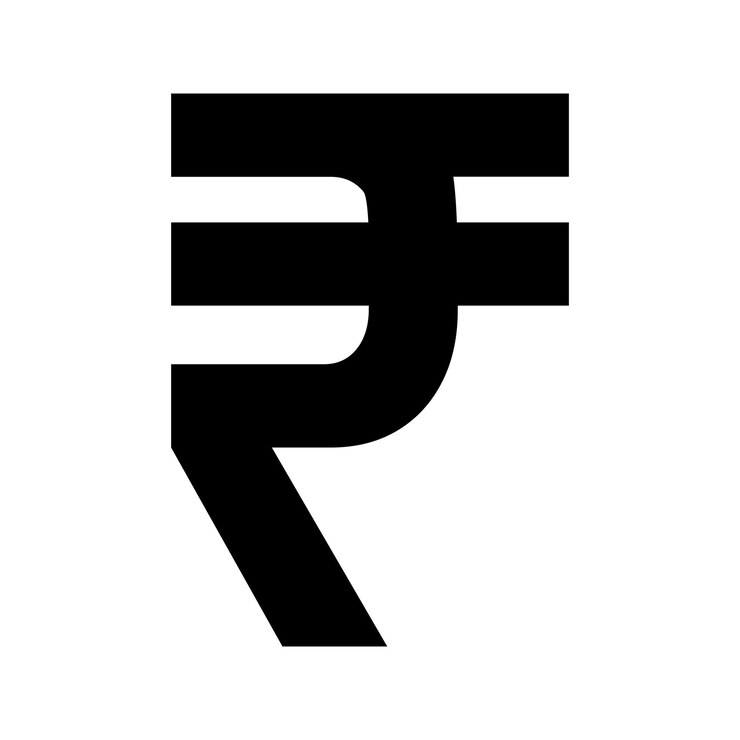 वेक्टर indian rupee icon set inr currency money coin design vector symbol in a black filled and outlined style indian currency payment value sign