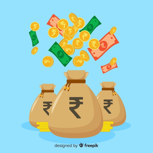 Vector indian rupee money bag