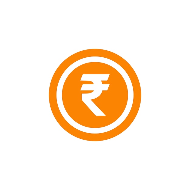 Иллюстрация символа индийской рупии на белом фоне