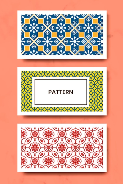 Indian seamless pattern banners vector set