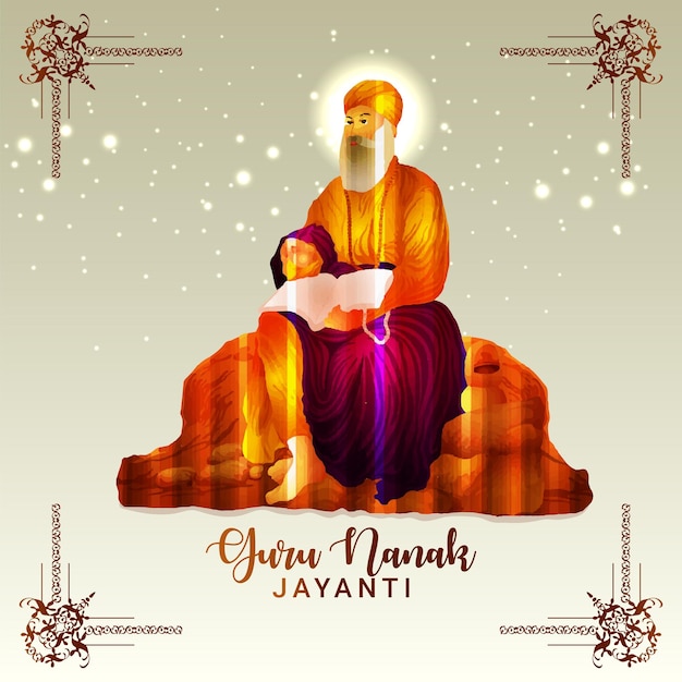 Indian sikh festival happy guru nanak jayanri