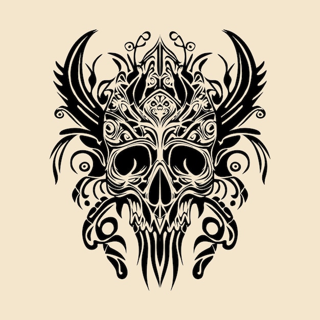 Indian skull tribal Illustration