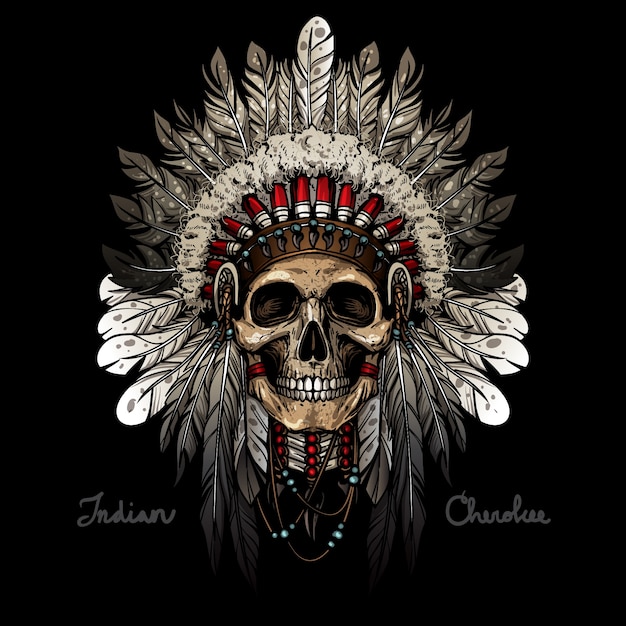 Indian Warrior Skull Temporary Tattoo – TattooIcon