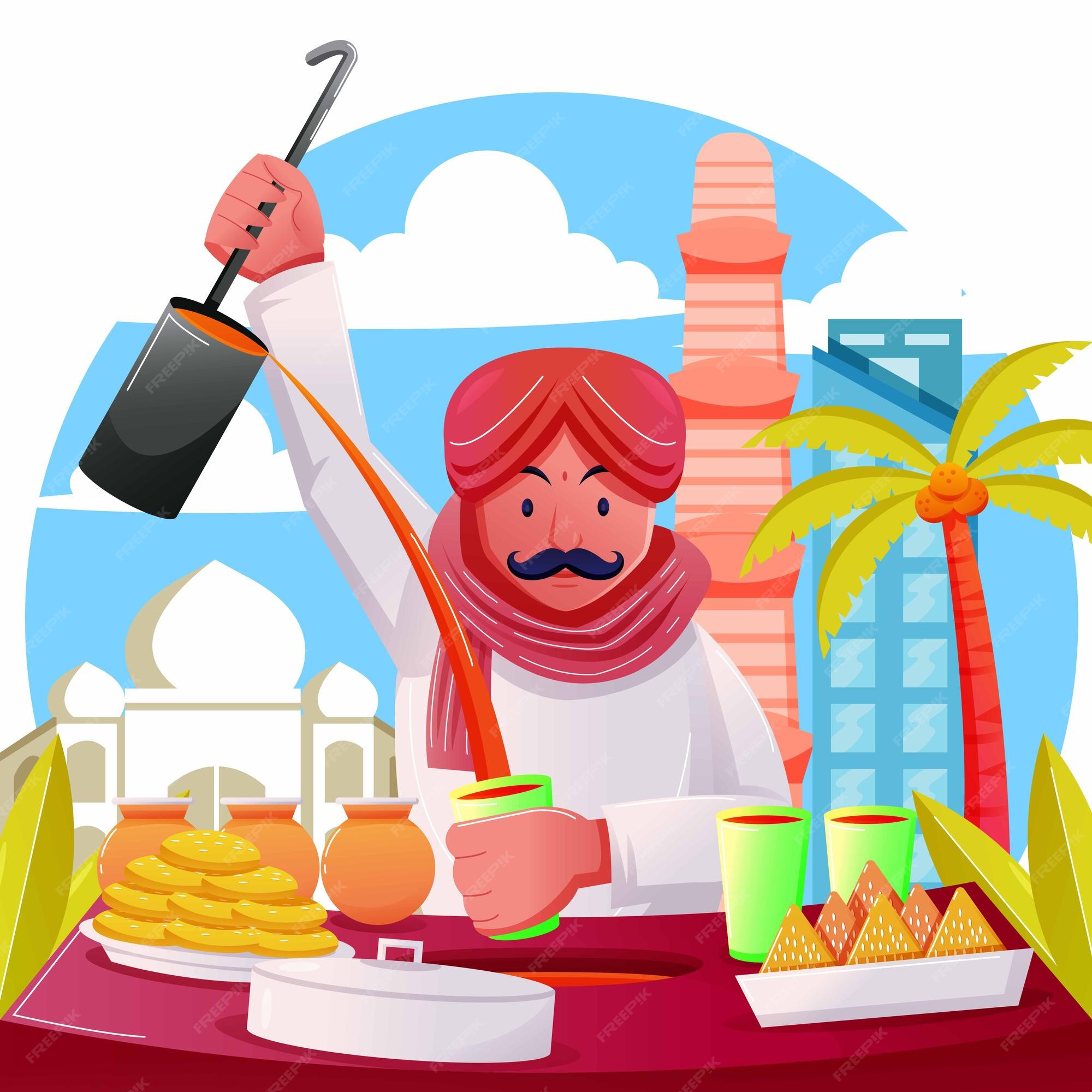 Premium Vector | Indian street food