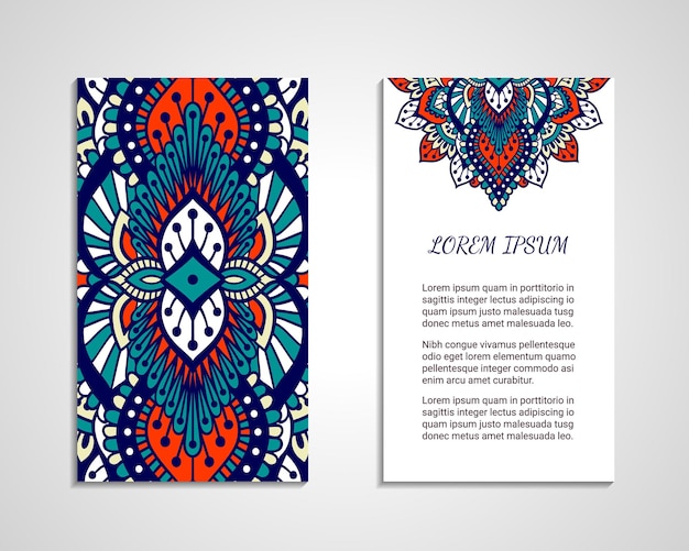 Indian style bright colorful ornament flyer