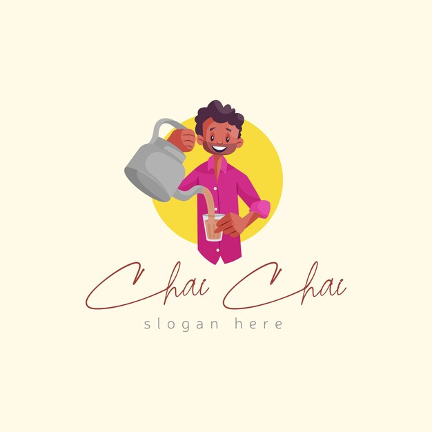 Indian tea seller mascot logo template