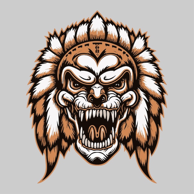 Indian tiger warrior head