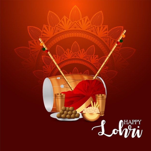 Indian traditional festival happy lohri background