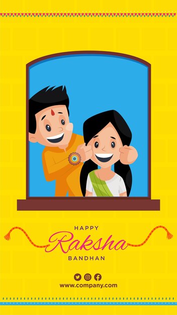 Indian traditional festival happy Raksha Bandhan portrait template design