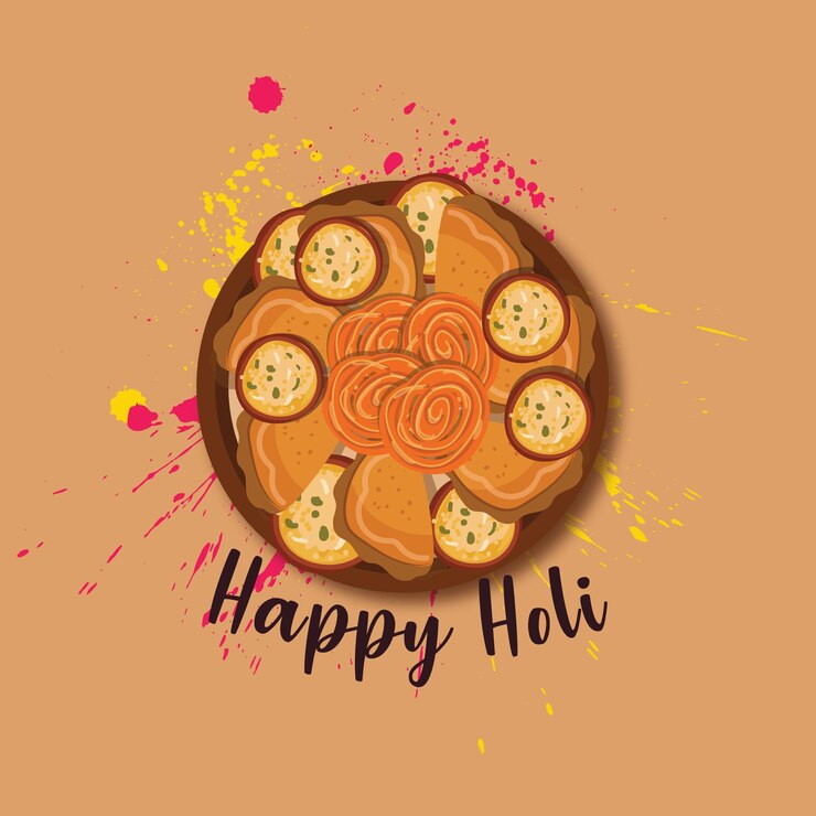 वेक्टर indian traditional food banner for holi festival